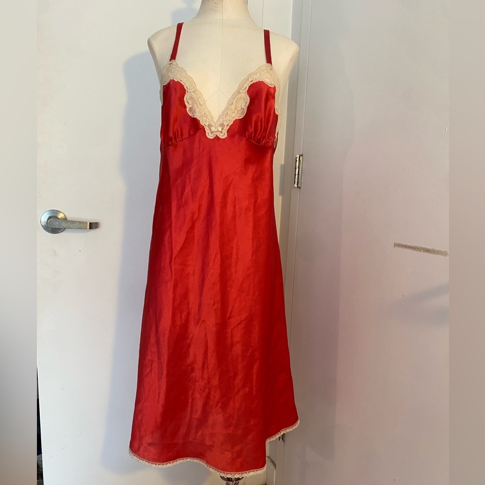 Oscar de la renta (pink label) salmon/pink slip dress